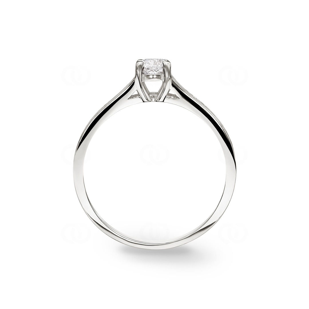 Verlobungsring 750/18 K Weissgold mit Diamanten 0.56 ct H/si