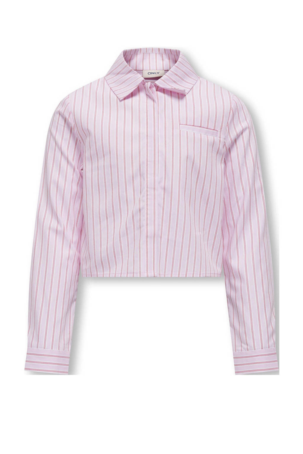ONLY gestreepte blouse KOGHOLLY roze/wit