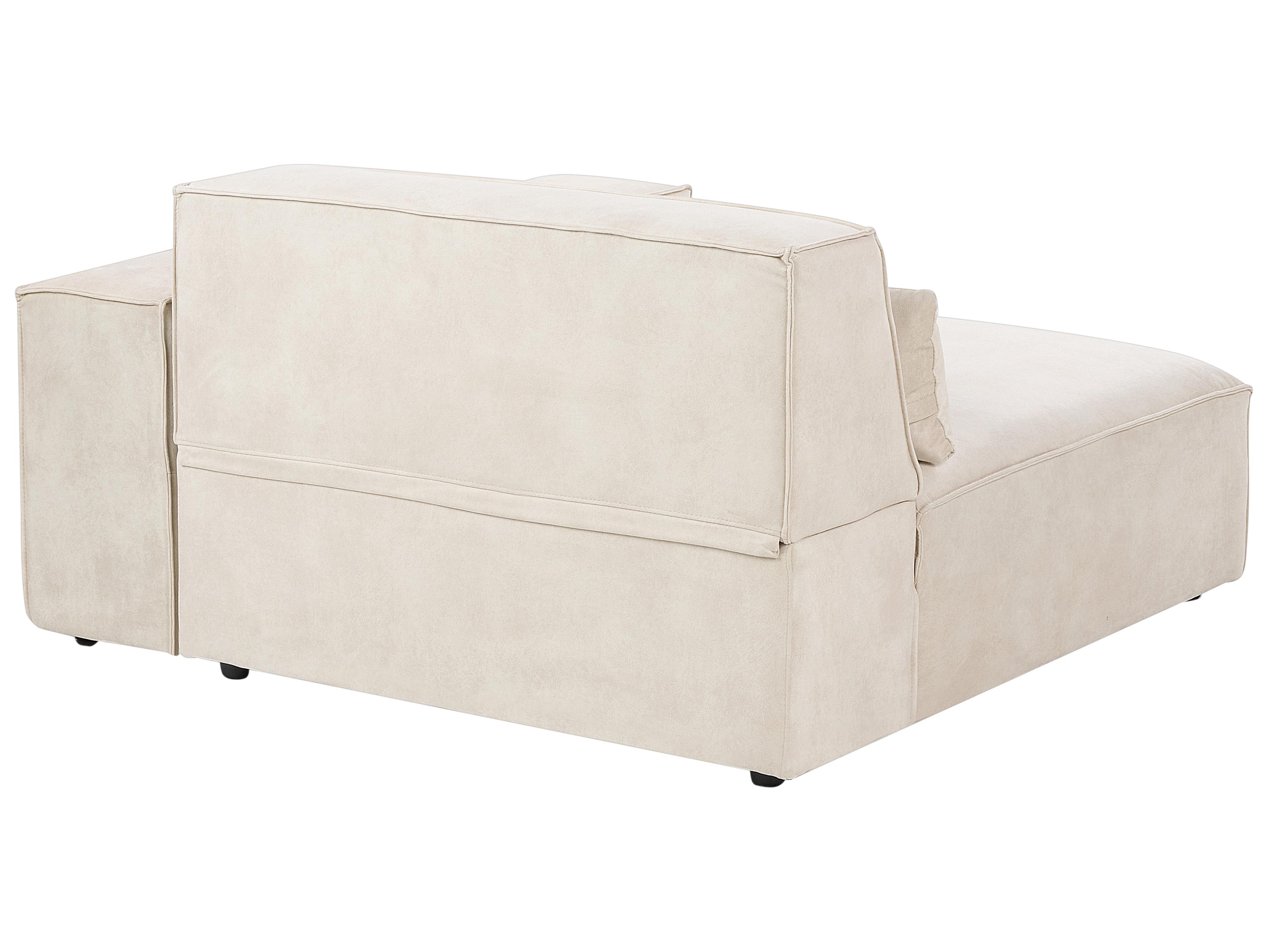 Modulaire hoekbank 2-zits HELLNAR Fluweel Lichtbeige rechtszijdig