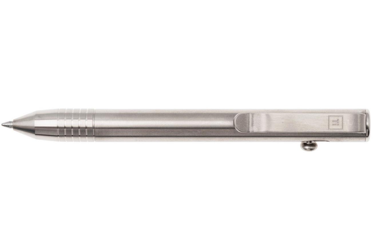 Big Idea Design Base Line Bolt Action Pen BS-BA-RW Raw Titanium, everyday carry pen