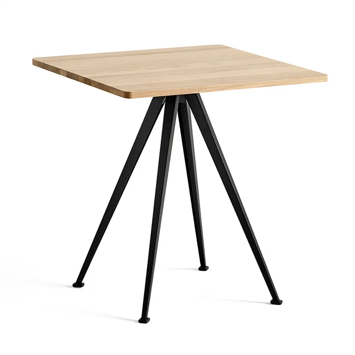 HAY - Pyramid Bistrotisch 21, Ø 70 cm, Eiche geölt / beige