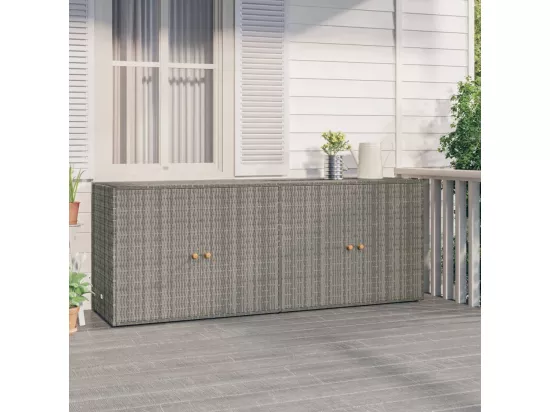 Armoire de rangement jardin Gris 198x55,5x80 cm Résine tressée