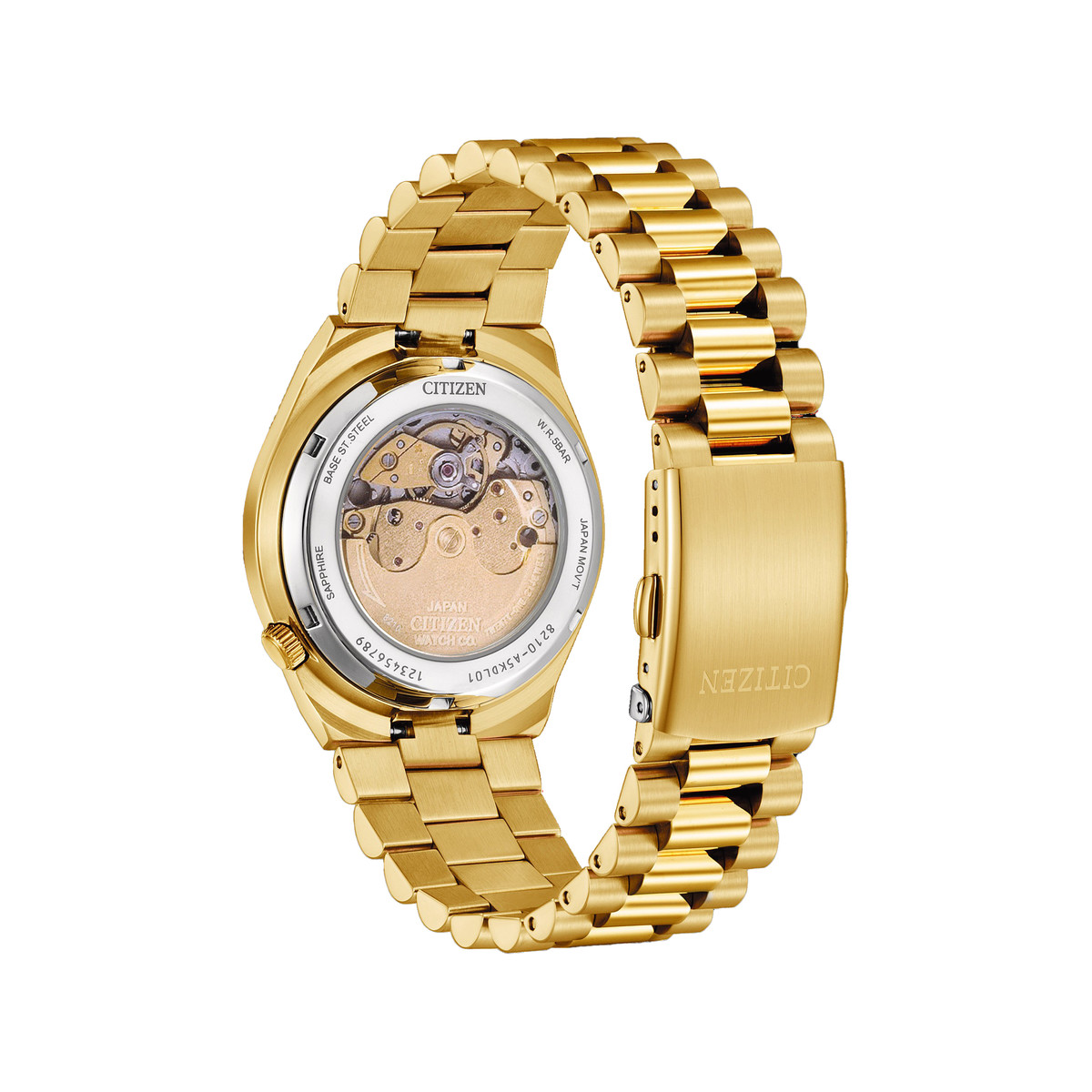 Montre CITIZEN Tsuyosa homme automatique bracelet acier doré rose