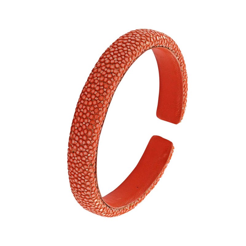 Bracelet Galuchat orange 10