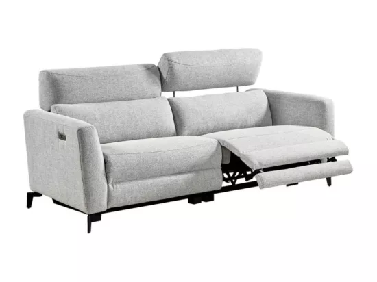 Canapé de relaxation électrique en tissu Bakay-Couleur Gris clair-Système Fixe - sans relax-2 places