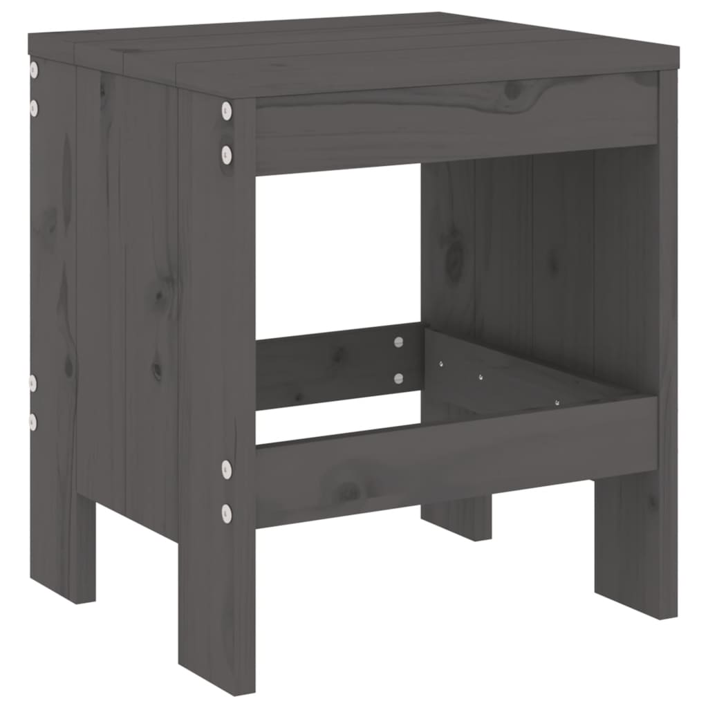 Ensemble à dîner de jardin 5 pcs gris bois massif de pin