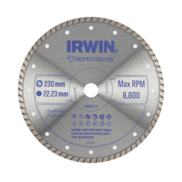 Irwin diamantschijf voor haakse slijper Ø230 mm. Voor kermamiek.