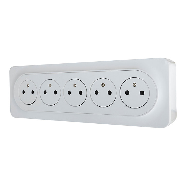 Prise avec terre en saillie Jacobsen Espen blanc composable, lot de 5