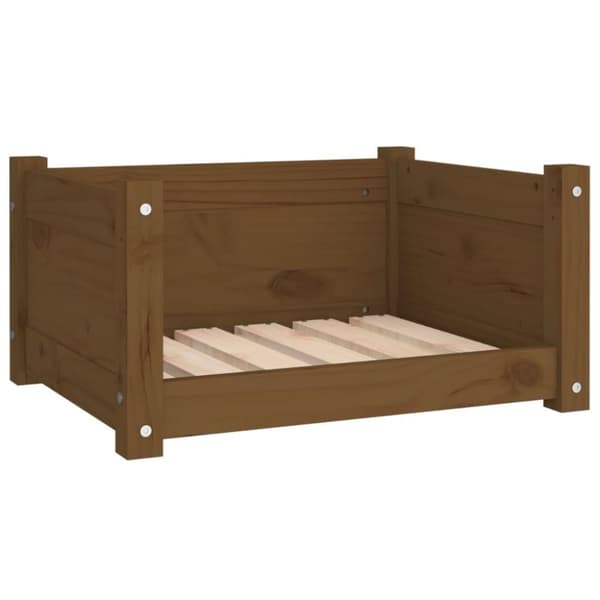 vidaXL Hundeseng honningbrun 55,5x45,5x28 cm heltre furu