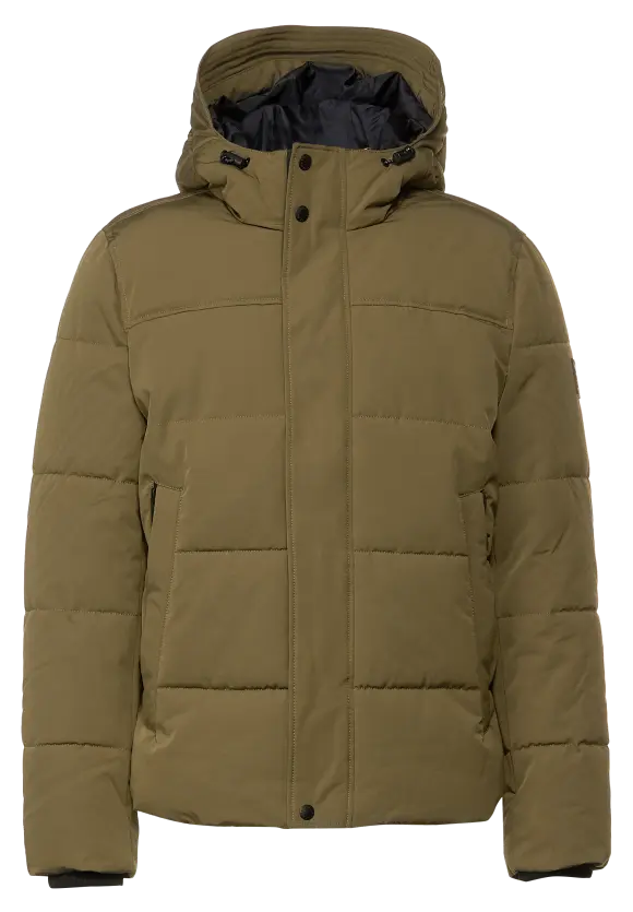 Steppjacke mit Kapuze - burnt olive