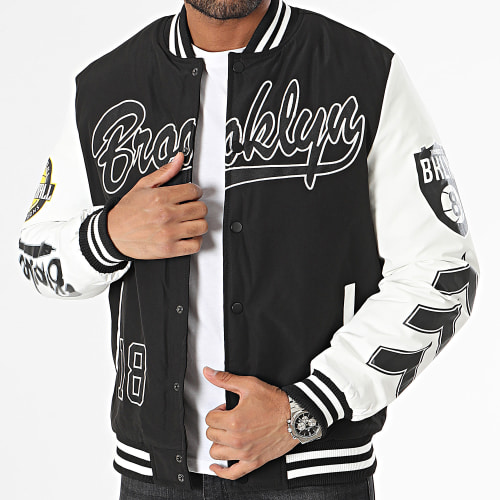 Veste Teddy Noir Blanc