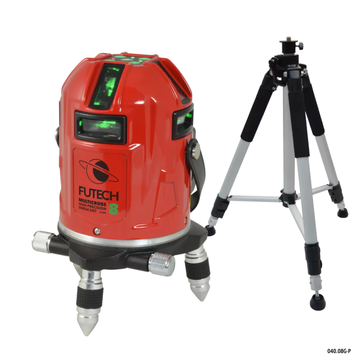 FUTECH Multicross 8 HPSD Kruislijnlaser in koffer – groen – 50m met ontvanger (optie) - 8 lijnen