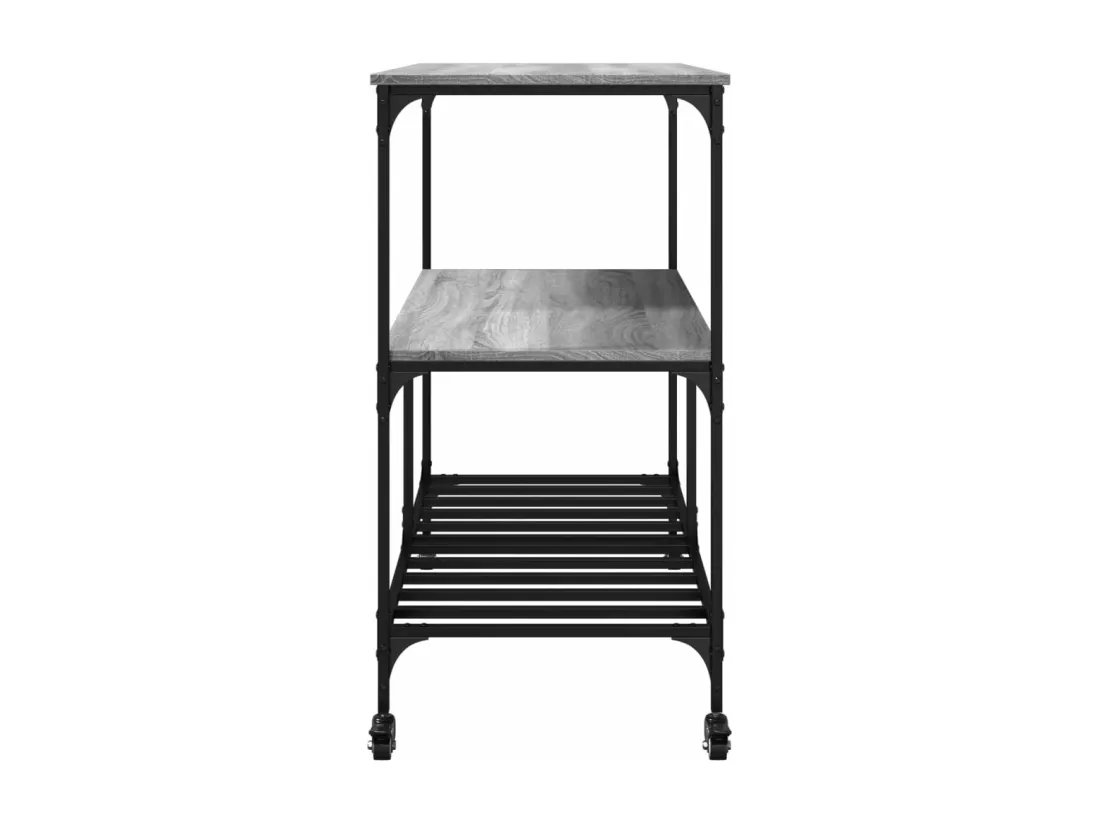 Chariot de cuisine sonoma gris 100x50x95 cm bois d'ingénierie