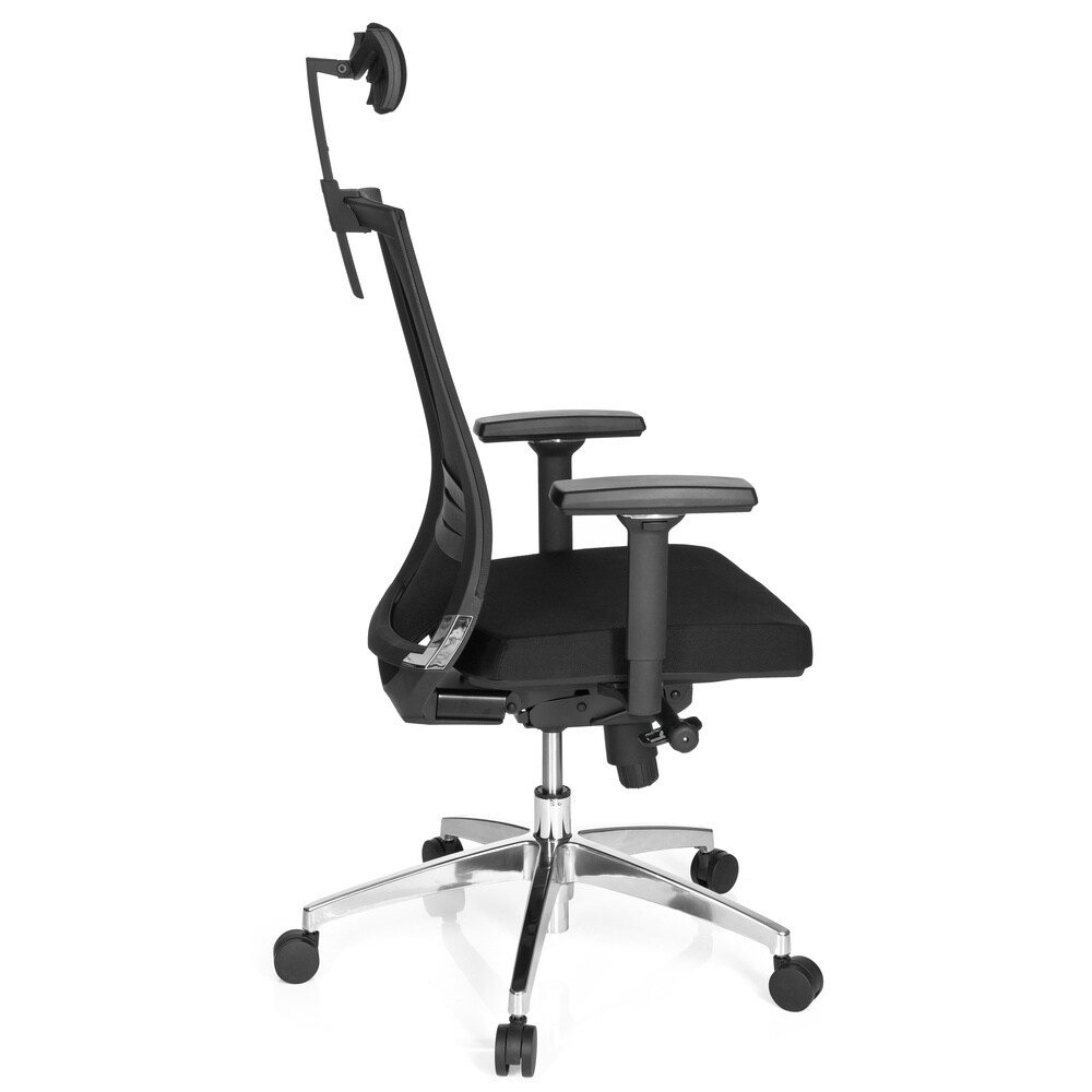 Profi Bürostuhl PORTO MAX HIGH Stoff/Netzstoff mit Armlehnen (höhenverstellbar) hjh OFFICE