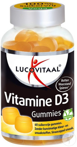 Lucovitaal Vitamine D3 Gummies Sans Sucre Saveur Orange 60 Gummies