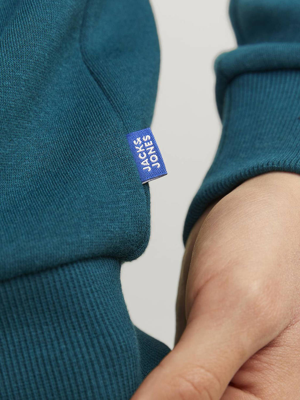 JACK & JONES hoodie JJELOGO met logo petrol