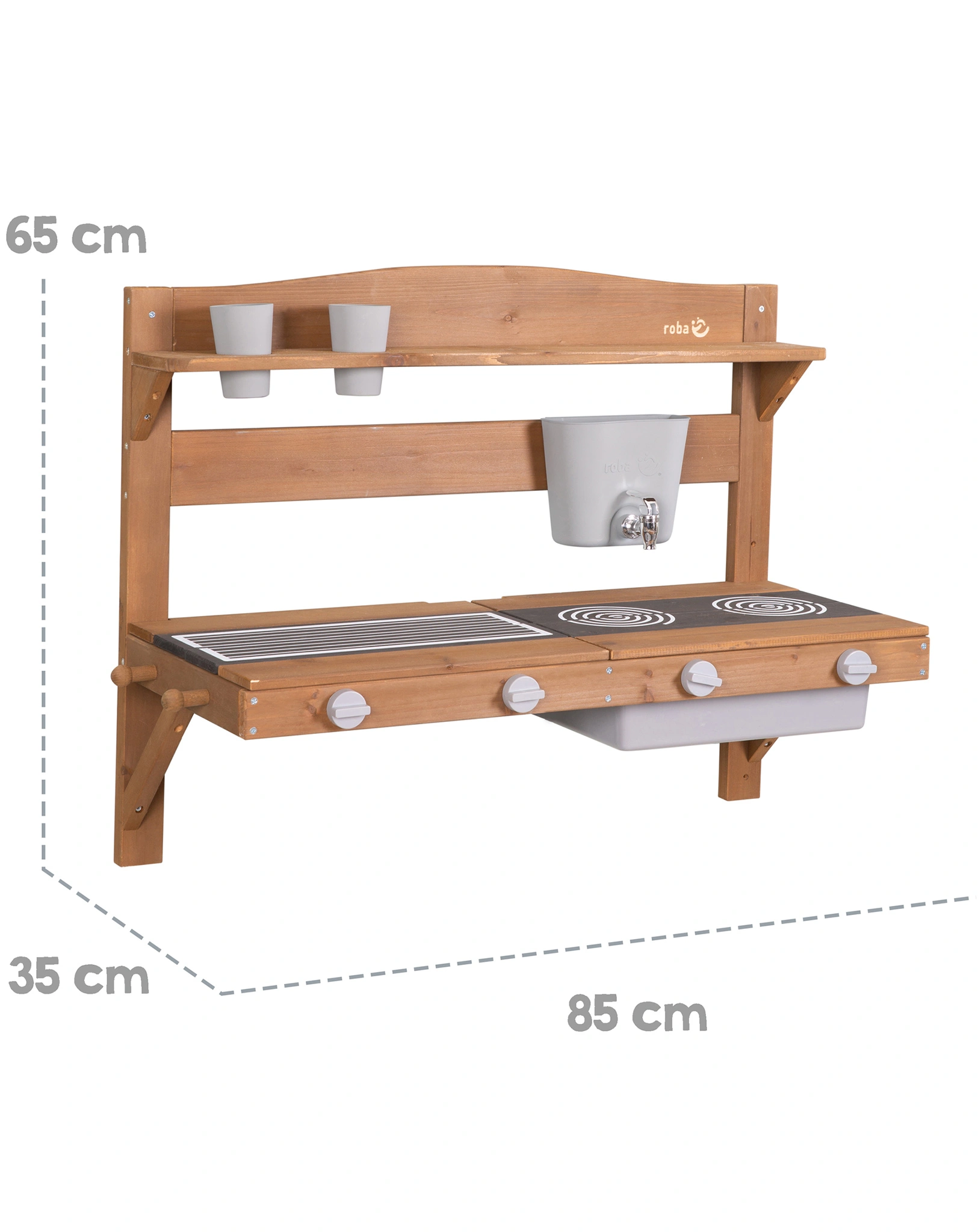 Kinder Matschküche zum Hängen II (Farbe: teak)