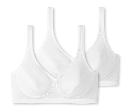 2 SCHIESSER Bustiers mit Cups und Bio-Baumwolle, weiß