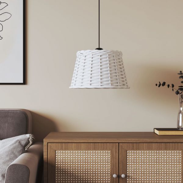 vidaXL Abajur de Teto Ø38x23 cm Vime Branco