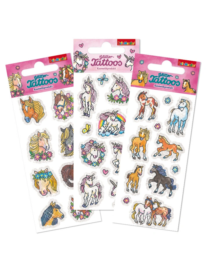 Glitzer-Tattoo-Set TAPIRELLA – PFERDE