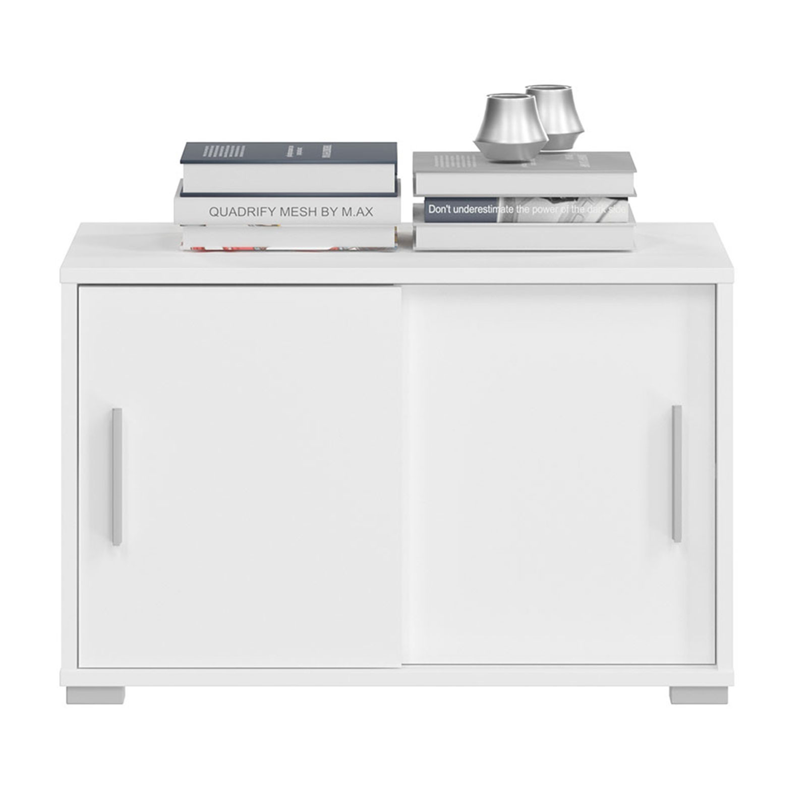 Kommode MOVER - weiß - 2 Schiebetüren - 68x46 cm