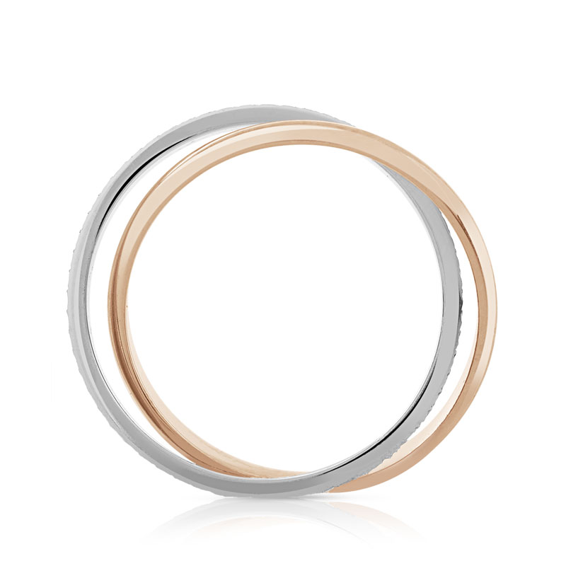 Alliance 2 ors 750 diamanté anneaux entrelacés