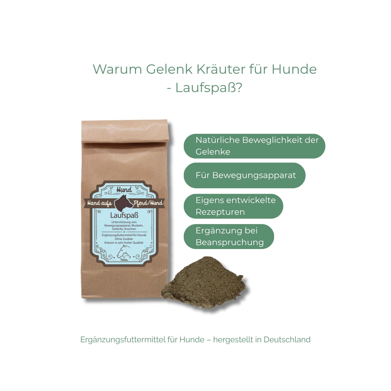 Hand aufs Pferd/Hund Gelenk Kräuter für Hunde Laufspaß 500g