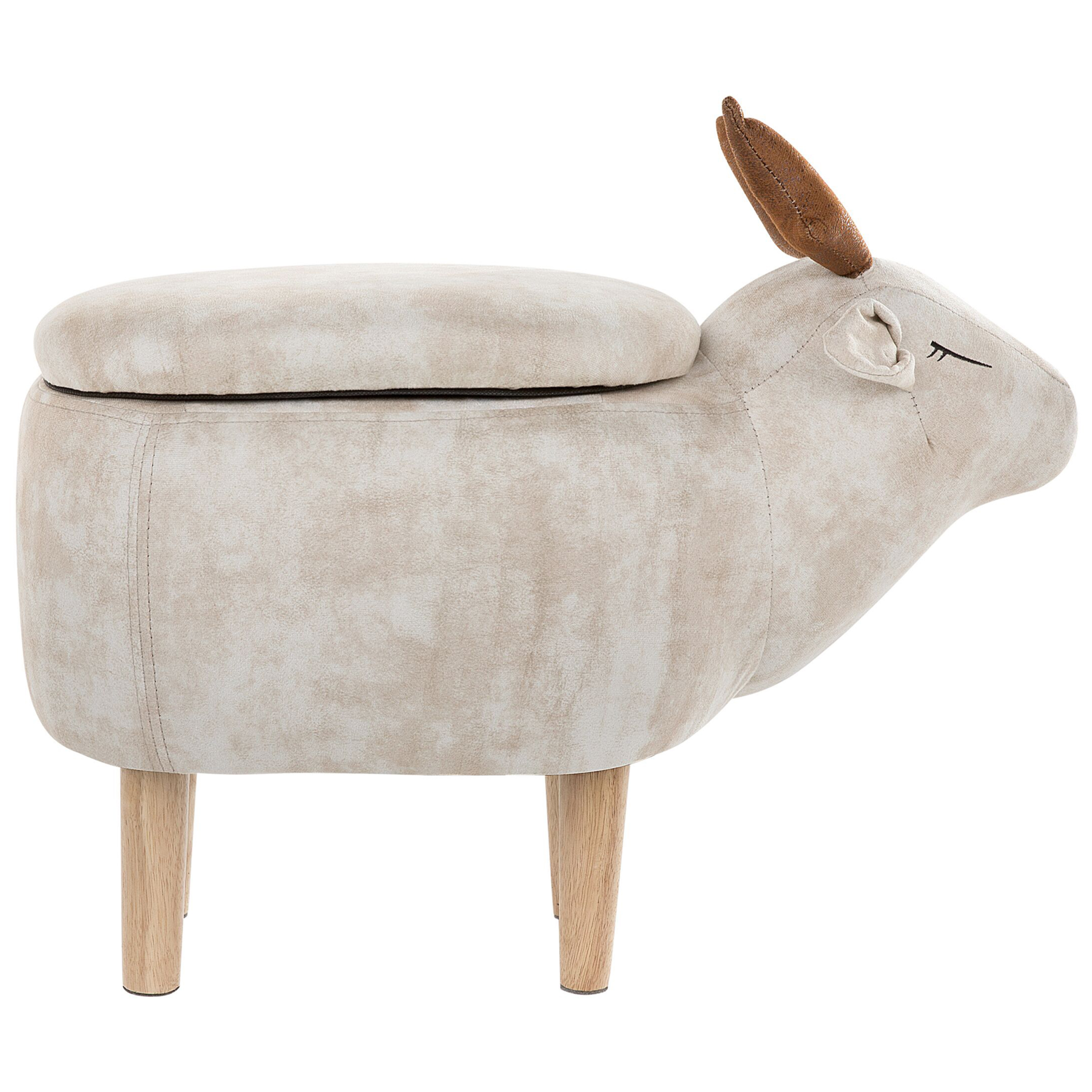 Beliani - REINDEER - Hocker - Beige - Polyester