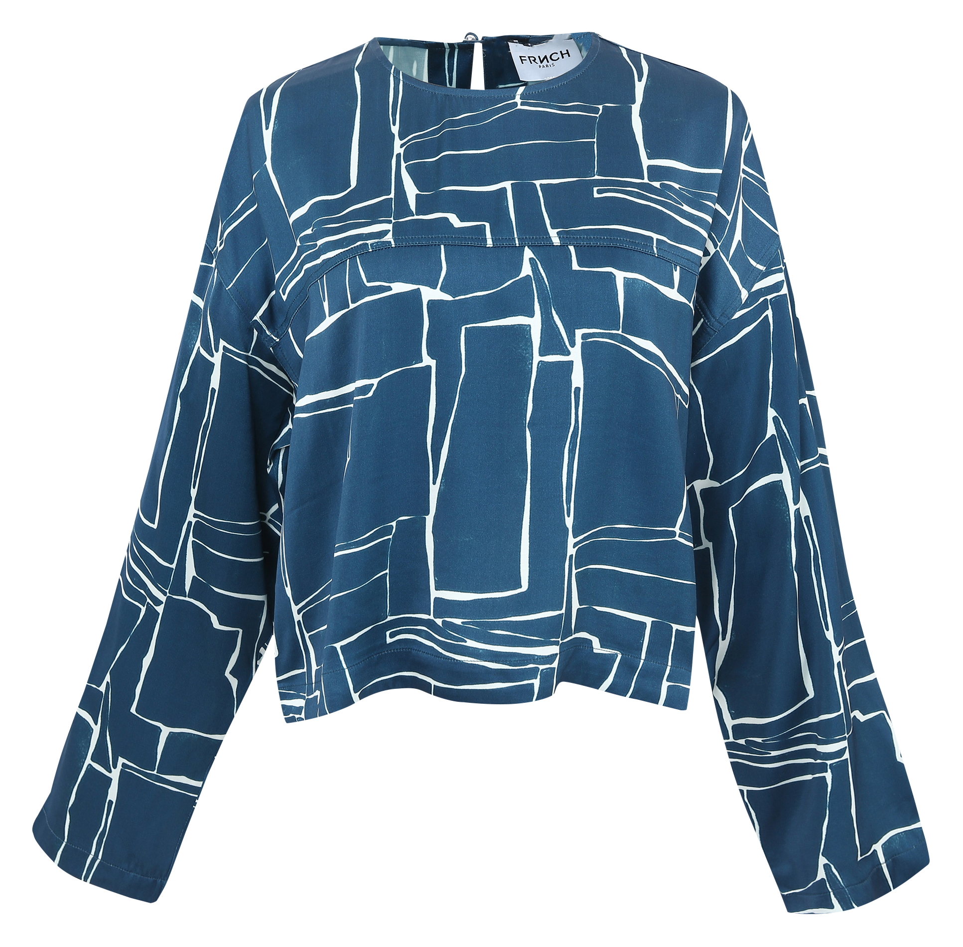 ANATOLIA - Blouse courte fluide imprimée| Bleu