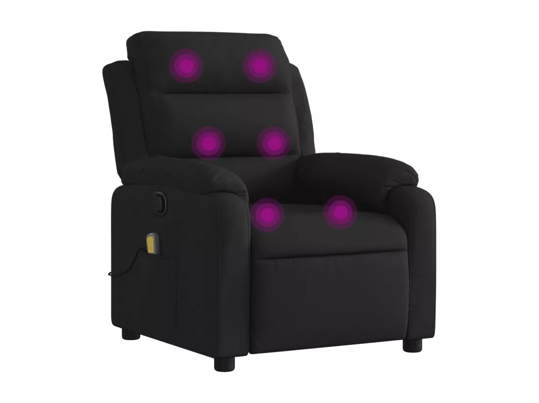 Fauteuil de massage inclinable Noir Tissu