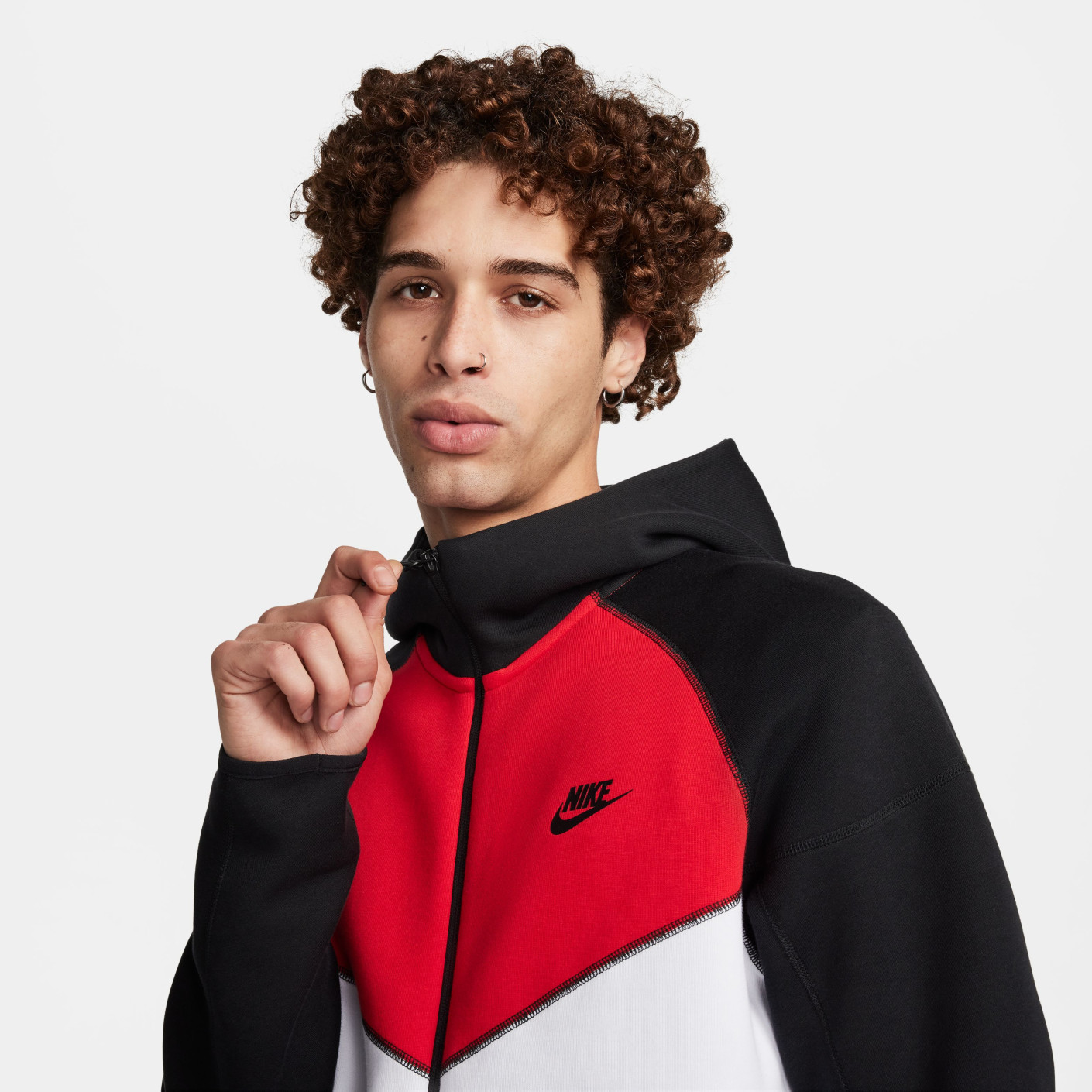 Nike Tech Fleece Sportswear Vest Wit Zwart Rood