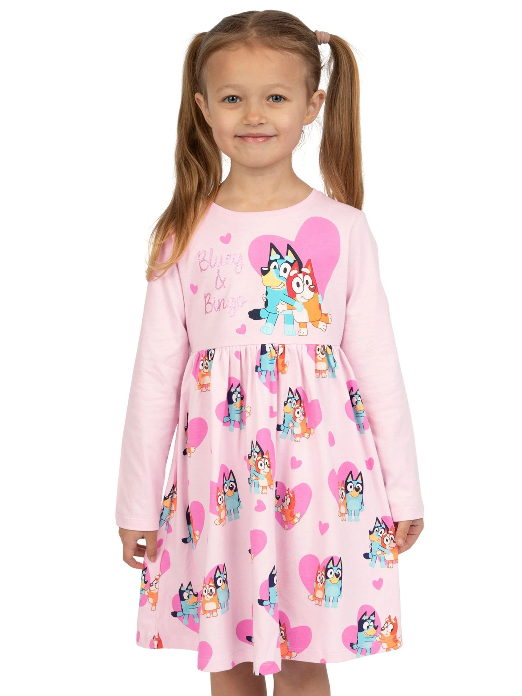 Character Bluey Long Sleeve 100% Cotton Dress
