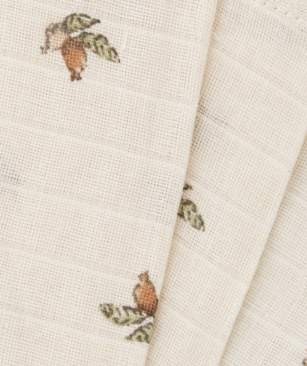 JOLLEINLOT DE 3 GANTS DE TOILETTE EN GAZE DE COTON IMPRIMÉ FORESTIER