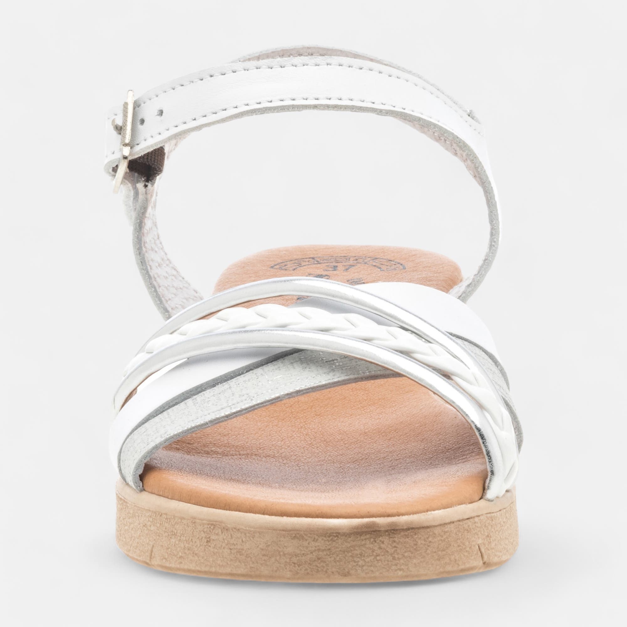 Sandales Femme en cuir blanc