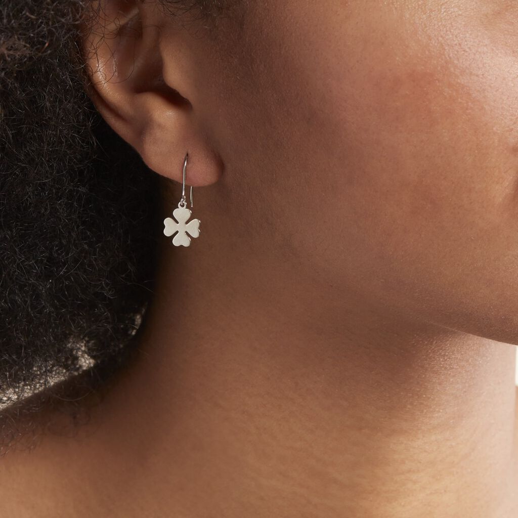 Boucles D'oreilles Pendantes Naomie Argent Blanc