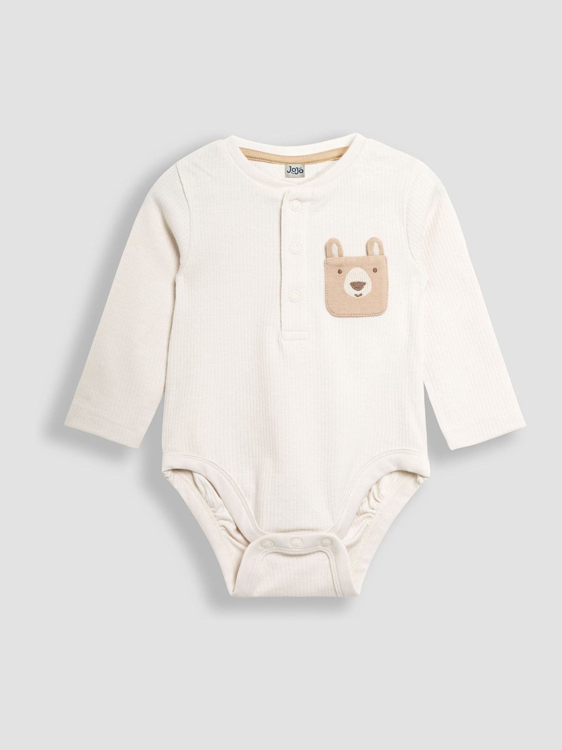 JoJo Maman Bébé Printed Bear And Appliqué Pocket Bodies 2 Pack