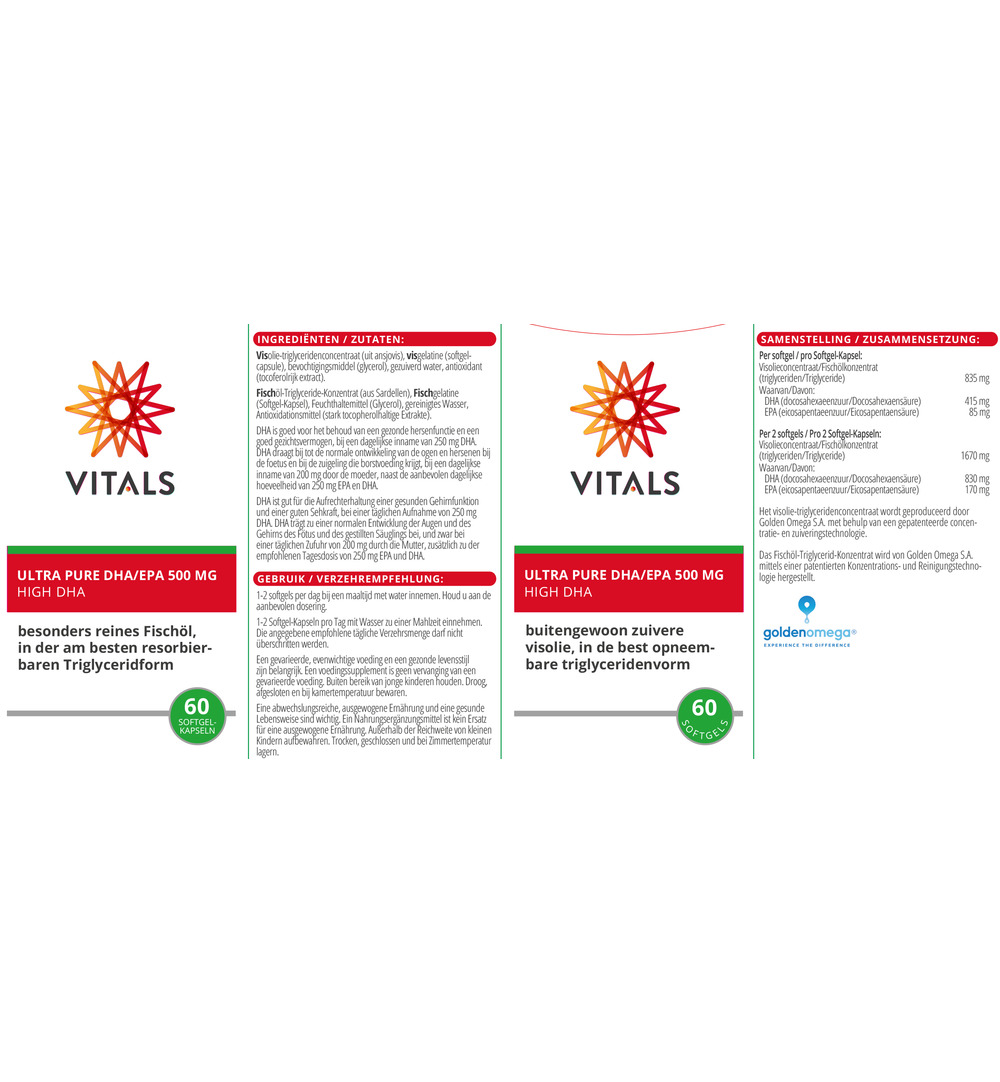 Vitals Ultra Pure Dha/Epa 500Mg (60 softgels)