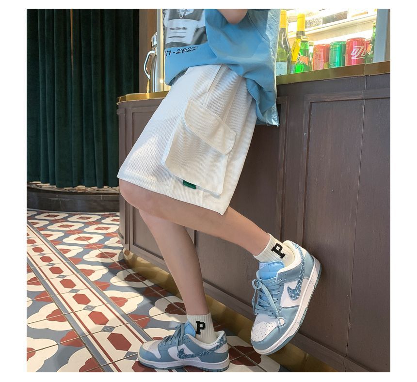 Omozando - Losse cargoshorts met effen pasvorm