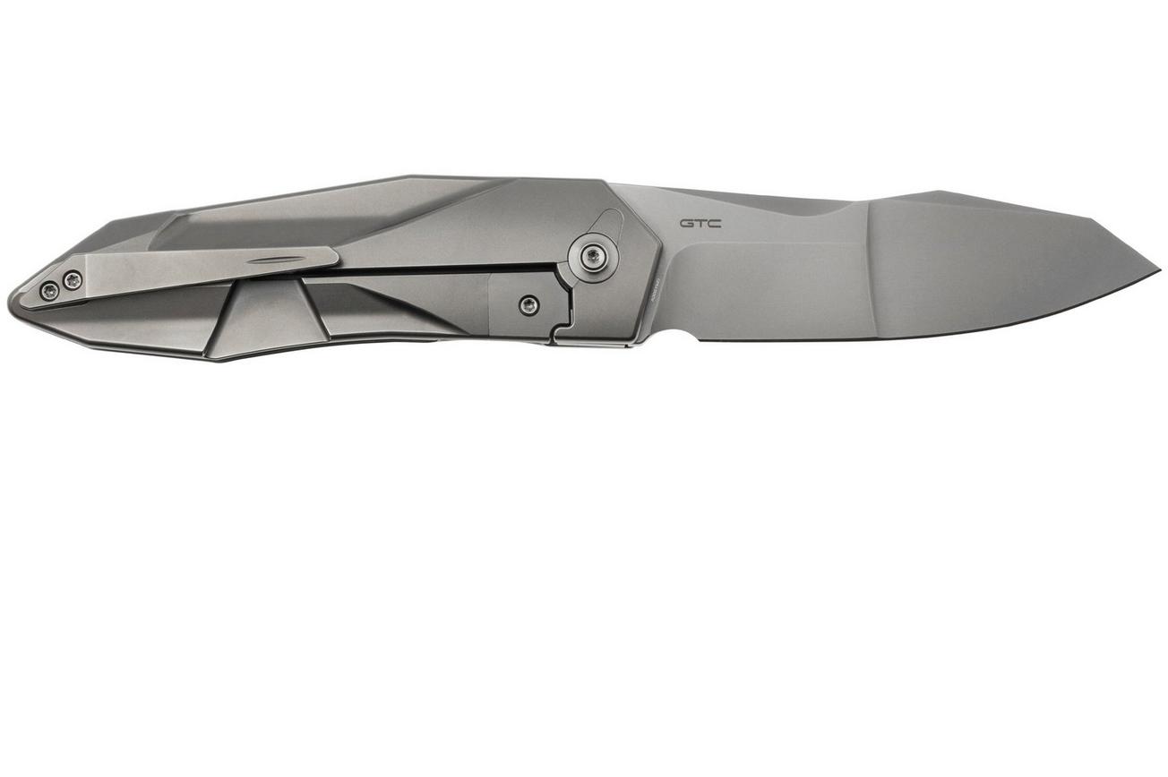WE Knife Solid WE22028-2, CPM-20CV Bead Blasted Titanium, zakmes