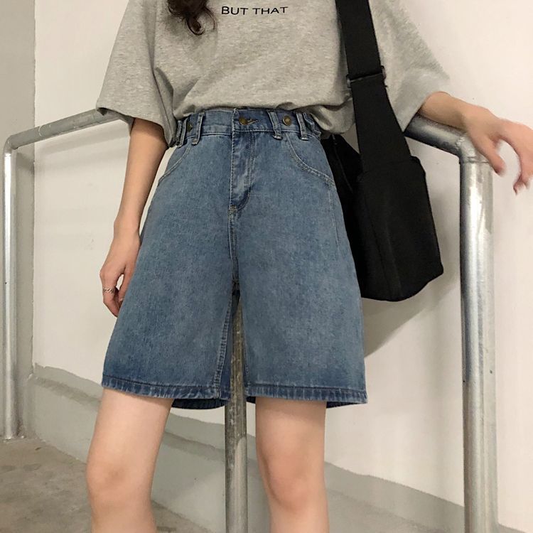 Happy Bird - Denim shorts met hoge taille