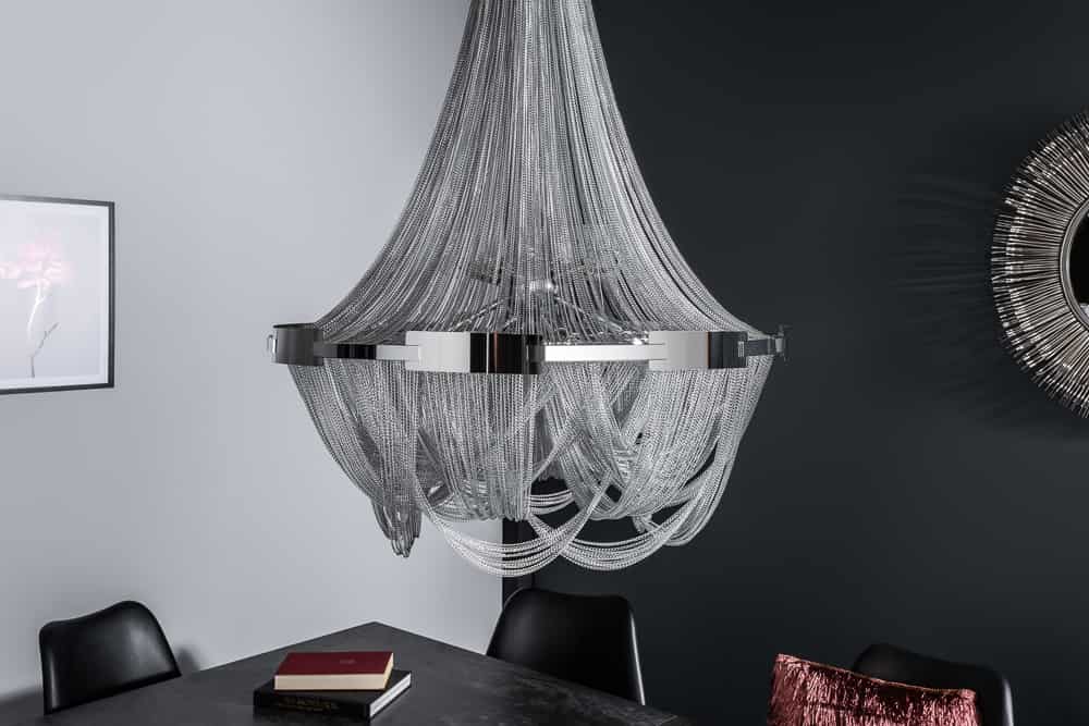 Extravaganter Kronleuchter ROYAL XL 70cm silber Hängeleuchte
