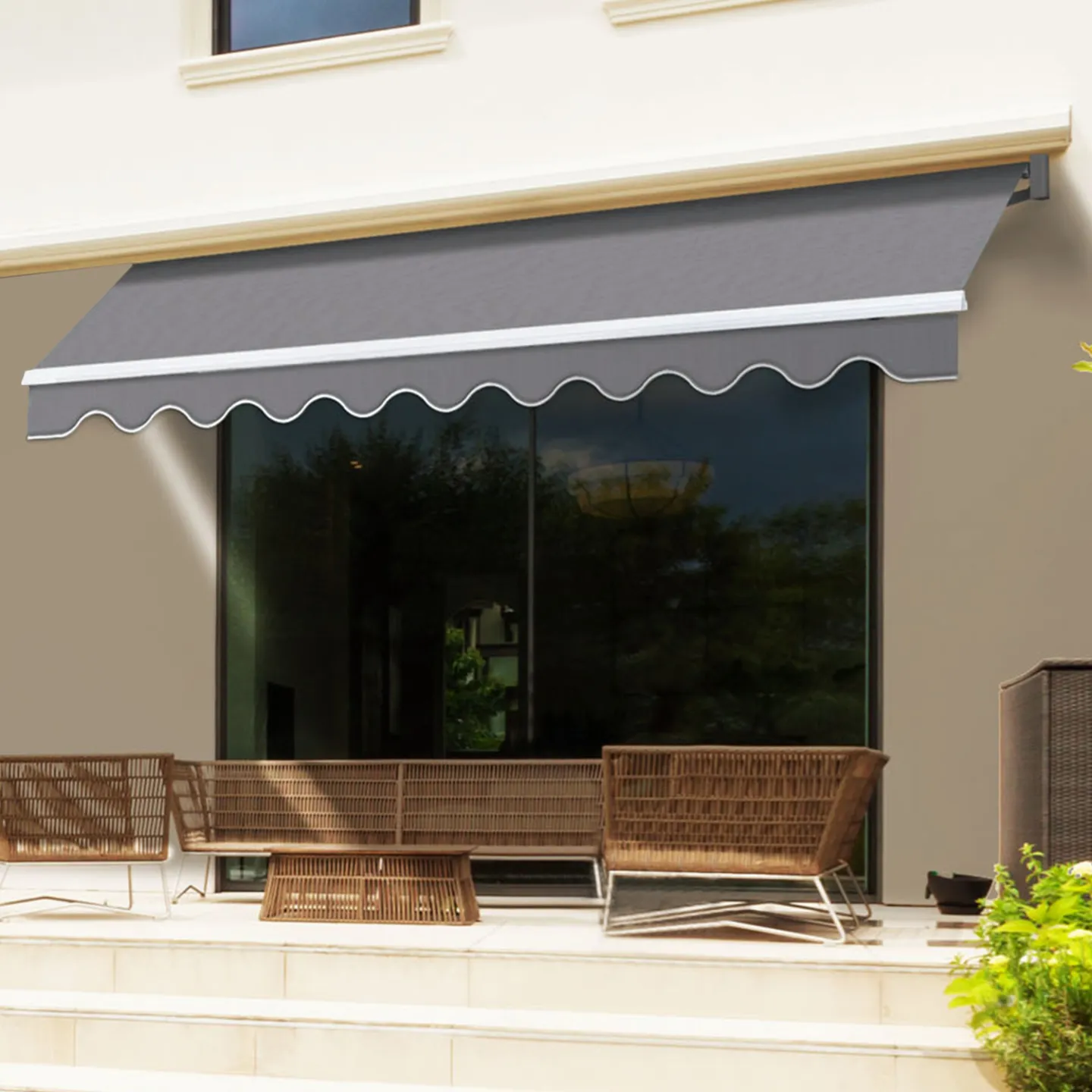 Store banne manuel 2,95x2 M gris anthracite
