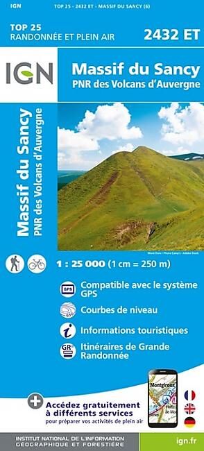 IGN - TOP25 2432ET MASSIF DU SANCY 1 25 000