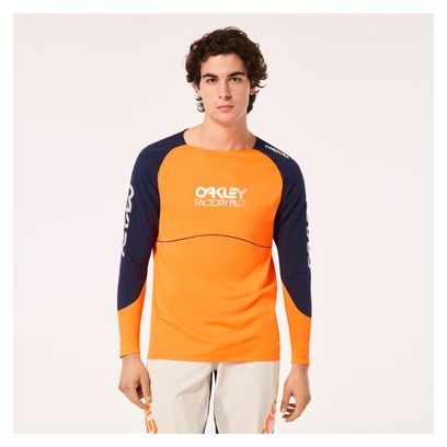 Maillot Manches Longues Oakley Maven Scrub Orange/Bleu