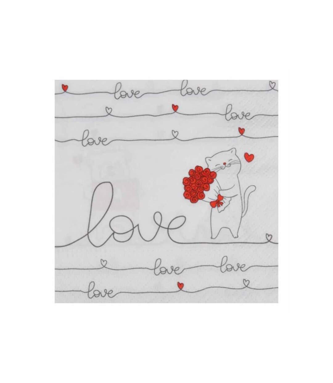 Paris Prix - Lot De 20 Serviettes En Papier we Love 25x25cm Blanc