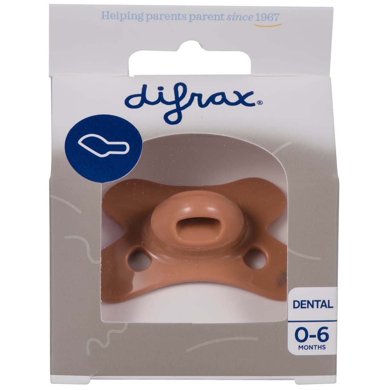 Difrax fopspeen Dental Pure 0-6m rood
