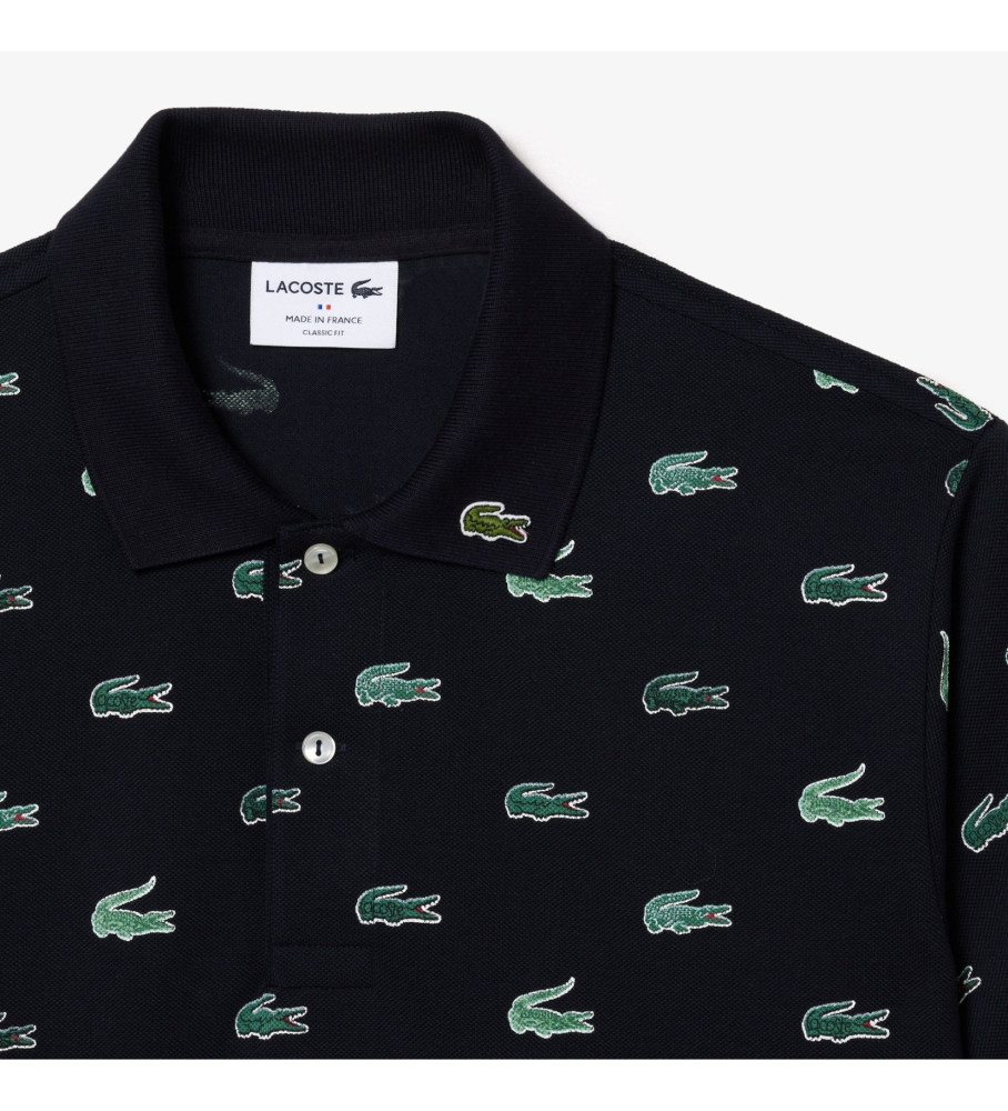 Lacoste Polo Original L.12.12 corte clássico com diversos crocodilos azul-marinho