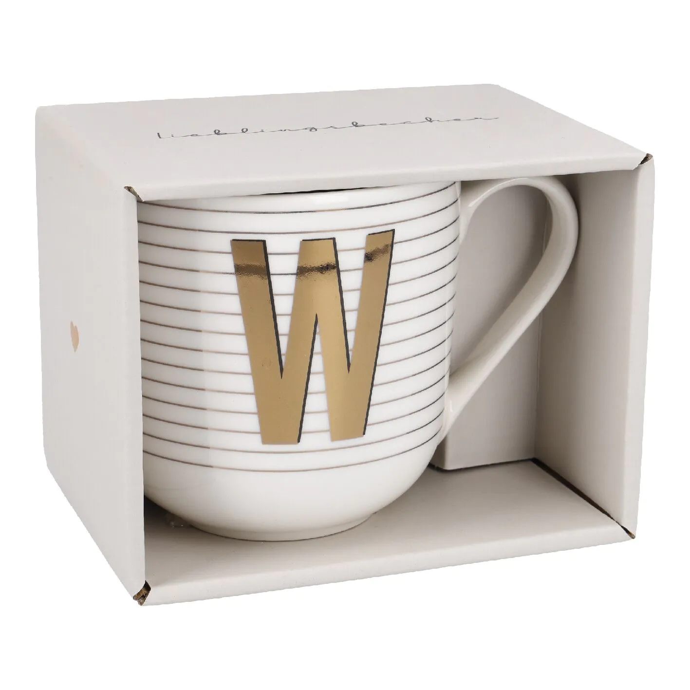 Becher mit Buchstabe W