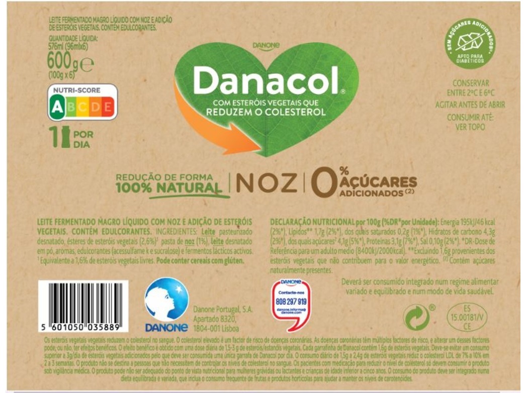 DANACOL DANONE LÍQUIDO NOZ 6X100G