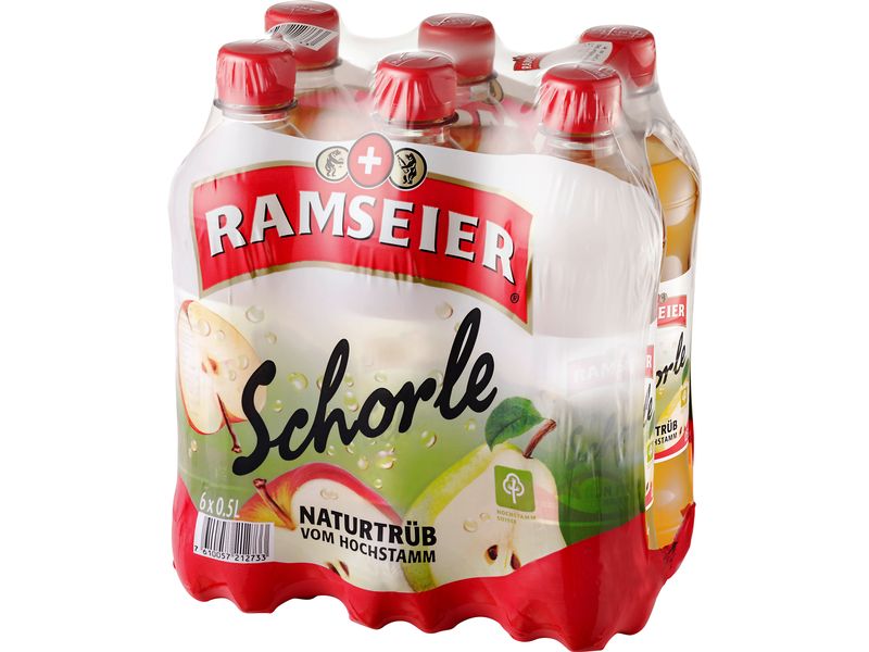 Ramseier Schorle naturtrüb vom Hochstamm 6 x 0.5 l Ausgewogener und milder Durstlöscher aus 60% Saft von Äpfeln